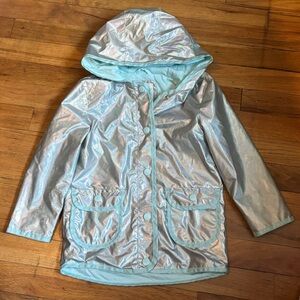 Cat & Jack Iridescent Light Blue Hooded Raincoat